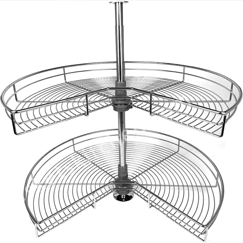 Lazy Susan Set 2 Organizer Girevoli Trasparenti Per Armadio E Dispensa - Diametro 29,2 Cm, Con Manici E Bordo Rialzato