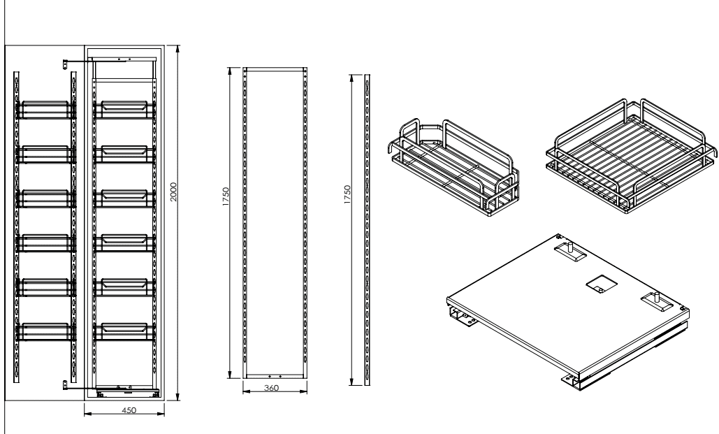 pull out wire baskets for kitchen cabinets
