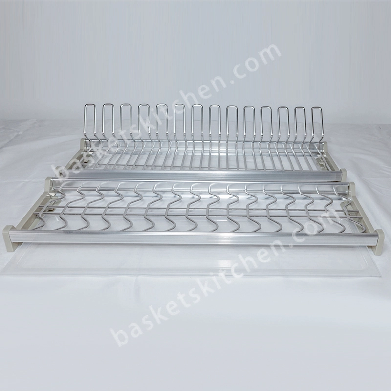 2 Tiers Dish Rack For kitchen cabinet Oval Wire
