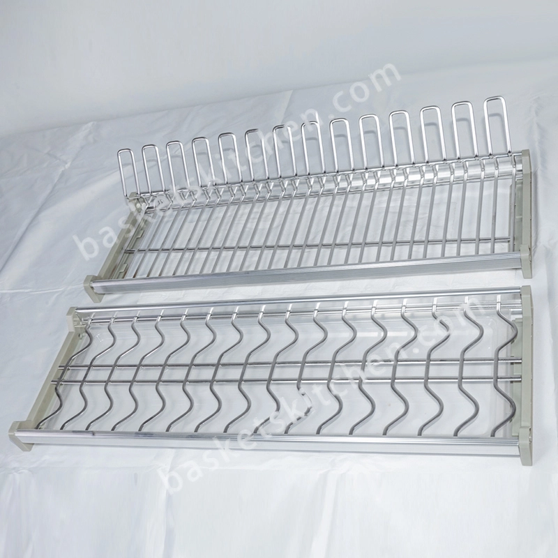 2 Tiers Dish Rack For kitchen cabinet Oval Wire