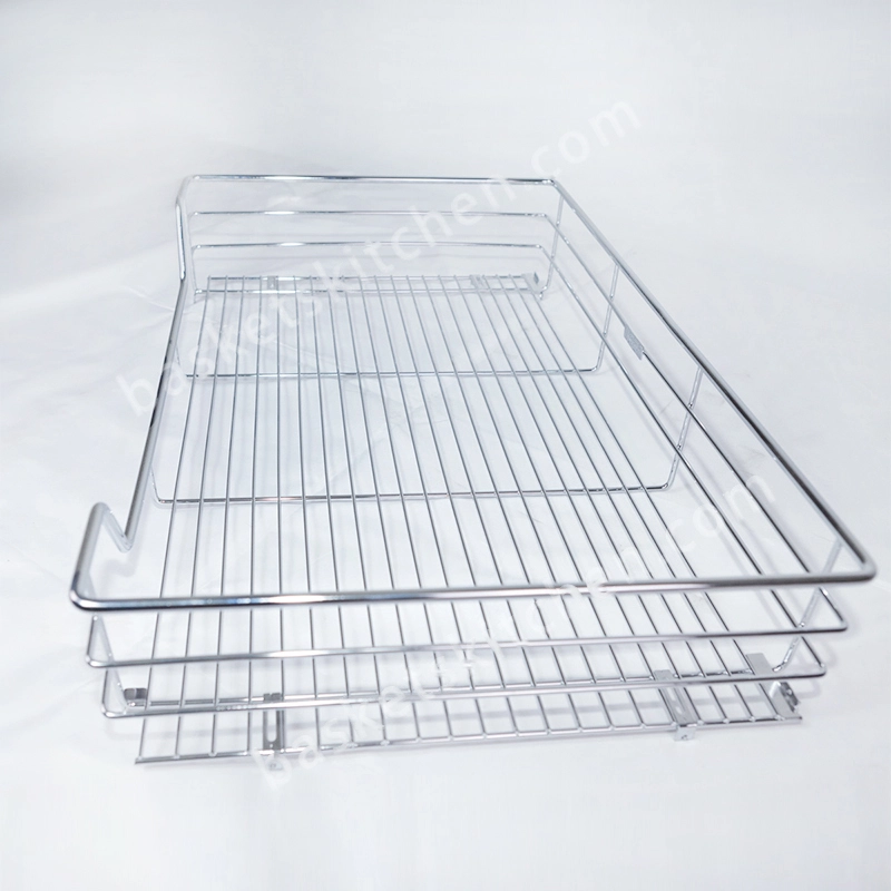 Four Sides Basket Sliding Cabinet Organizer Round wire