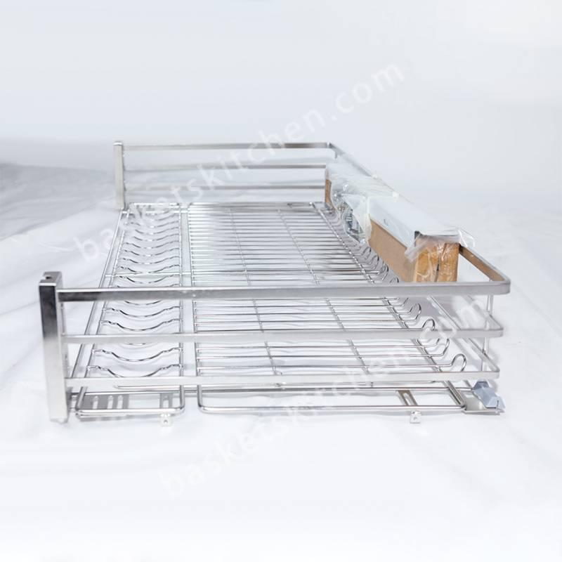 3 Sides Pull Out Cabinet Drawer Basket - Square Wire