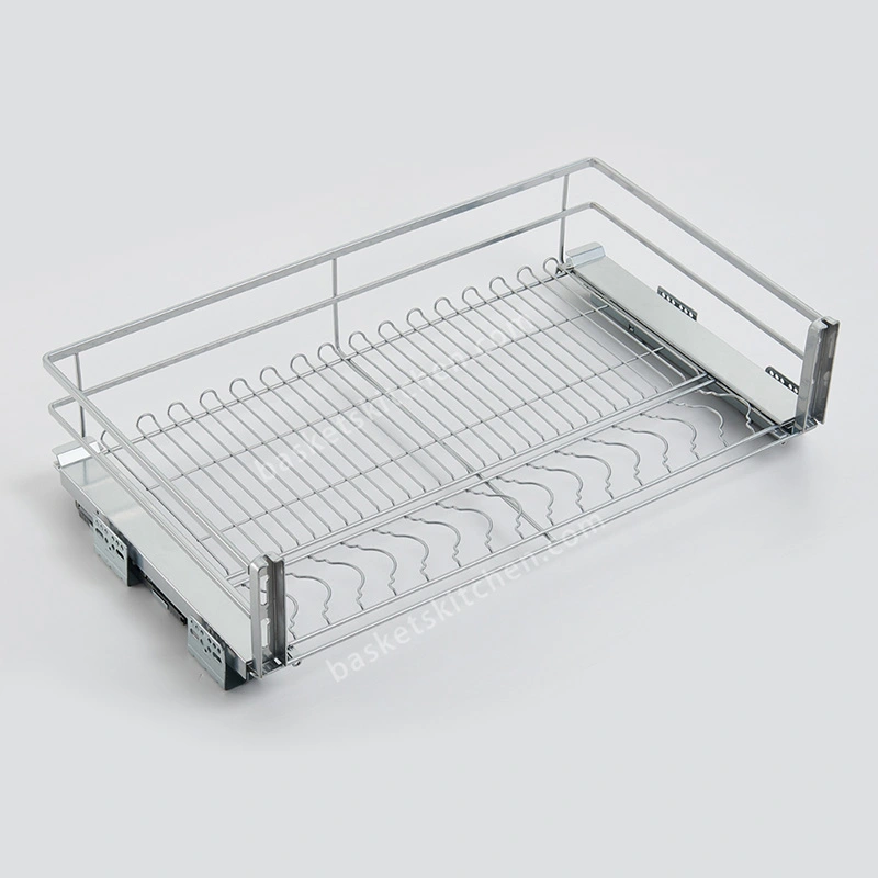Flat Wire Three Sides Pull Out Cabinet Organizer Drawer Basket